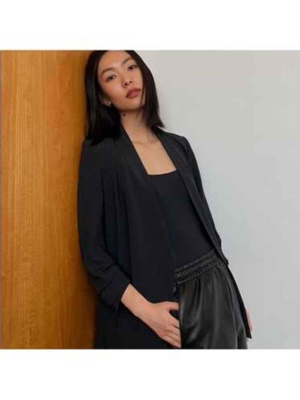 Babaton Black Open Front Blazer Size 4 / S Like New